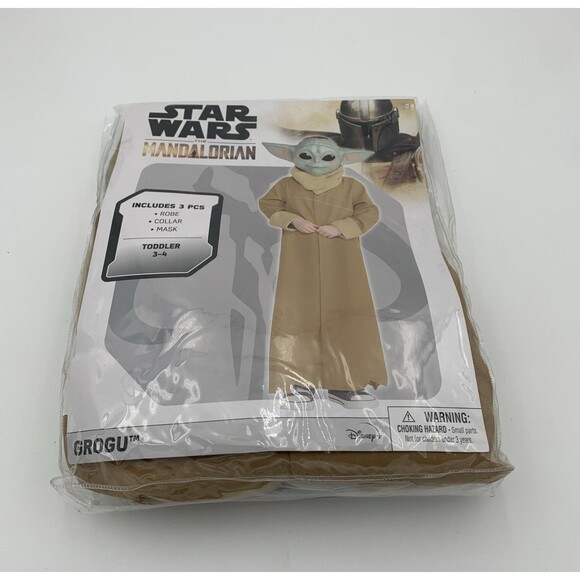 Grogu The Mandalorian Star Wars Toddler 3-4 3T 4T Cosplay Costume Robe Mask New - Picture 1 of 5